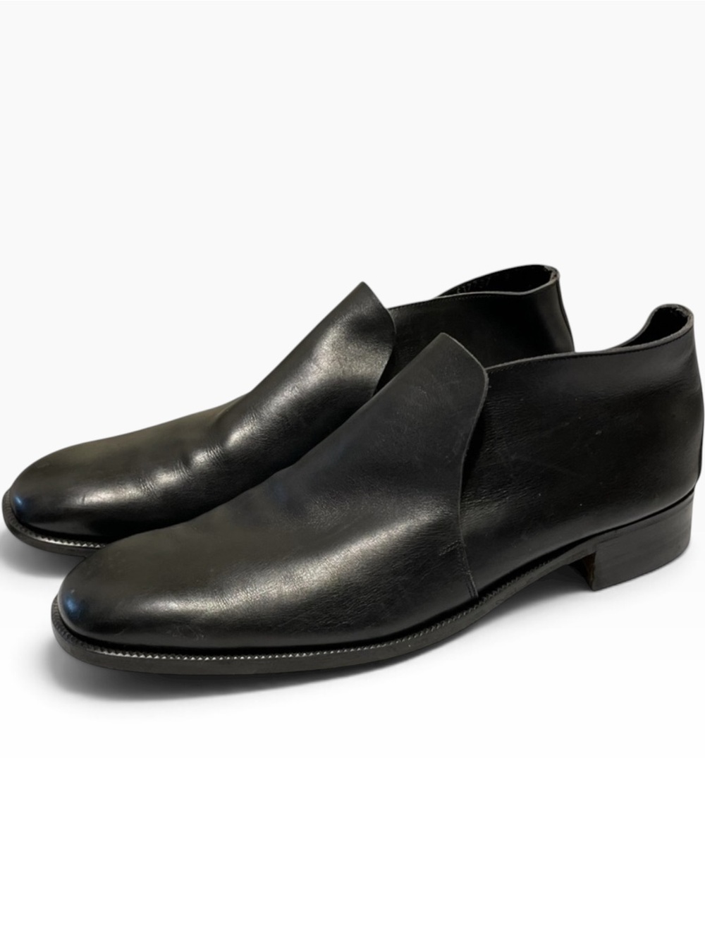 Vintage BALLY WING SUSSEX blk leather “Extra Souple” slip on ankle boots…